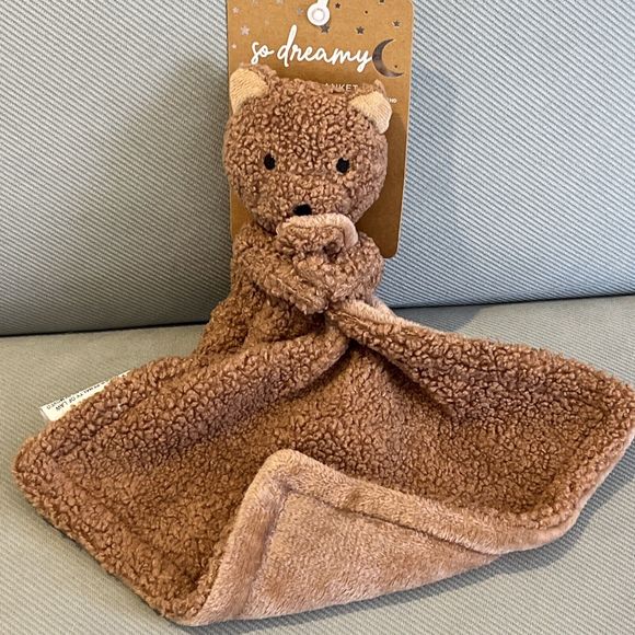 Home Fashions SO DREAMY Brown Teddy BEAR Security Blanket Lovey Plush Friend New - Picture 1 of 5